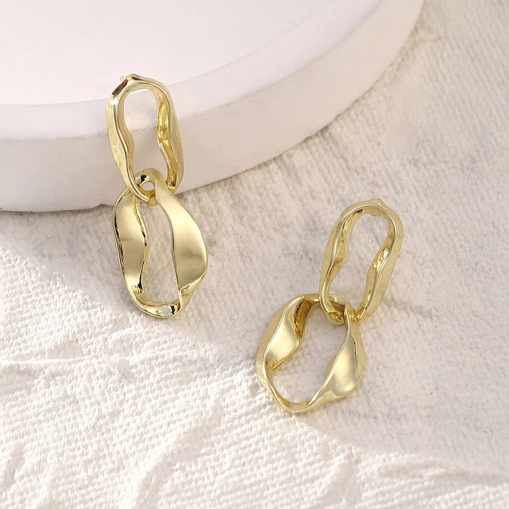 SOHI Women's The Hollow-Shell Drop Earrings - California Gold