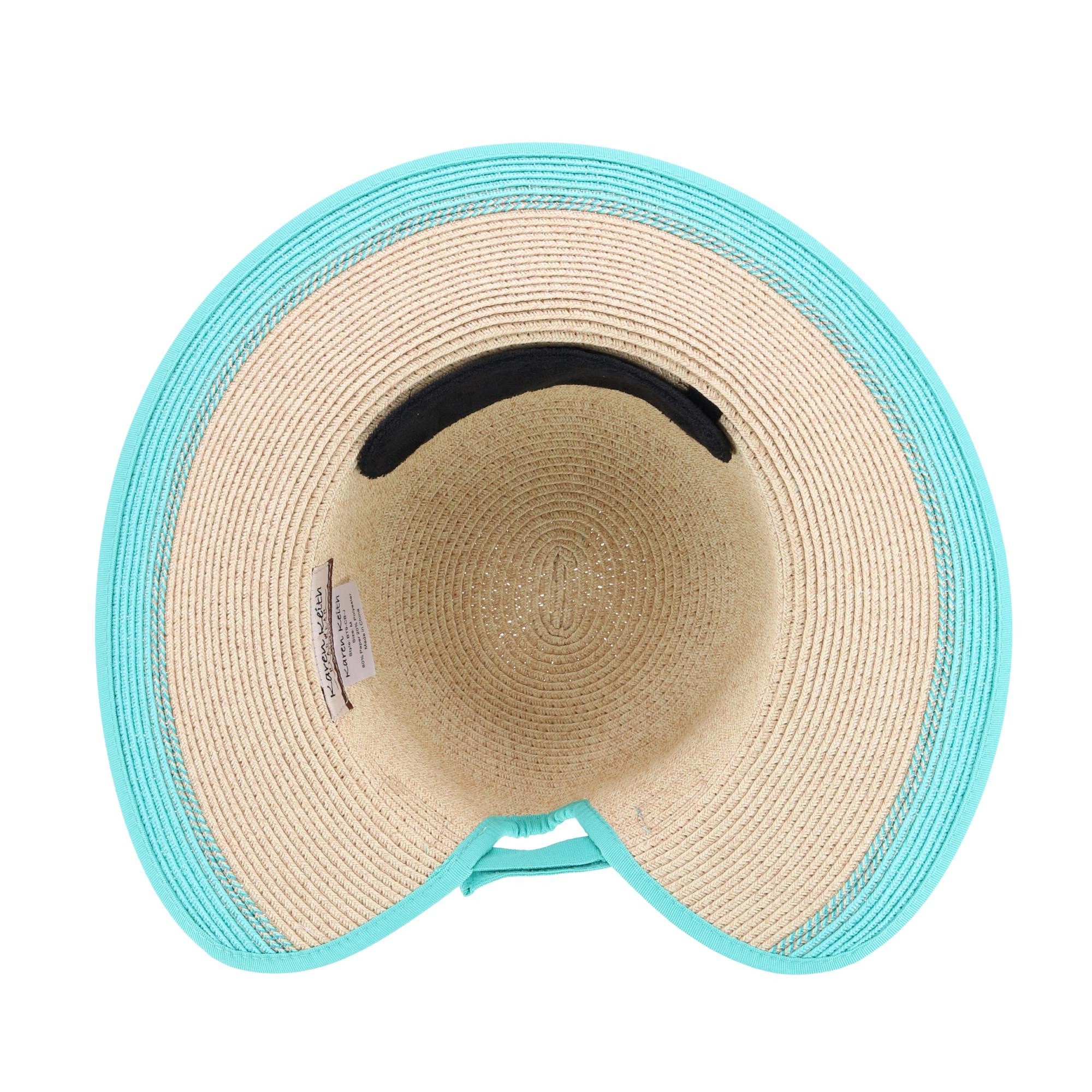 Karen Keith Women's Toyo Braid Sun Hat with Ponytail Opening in Back