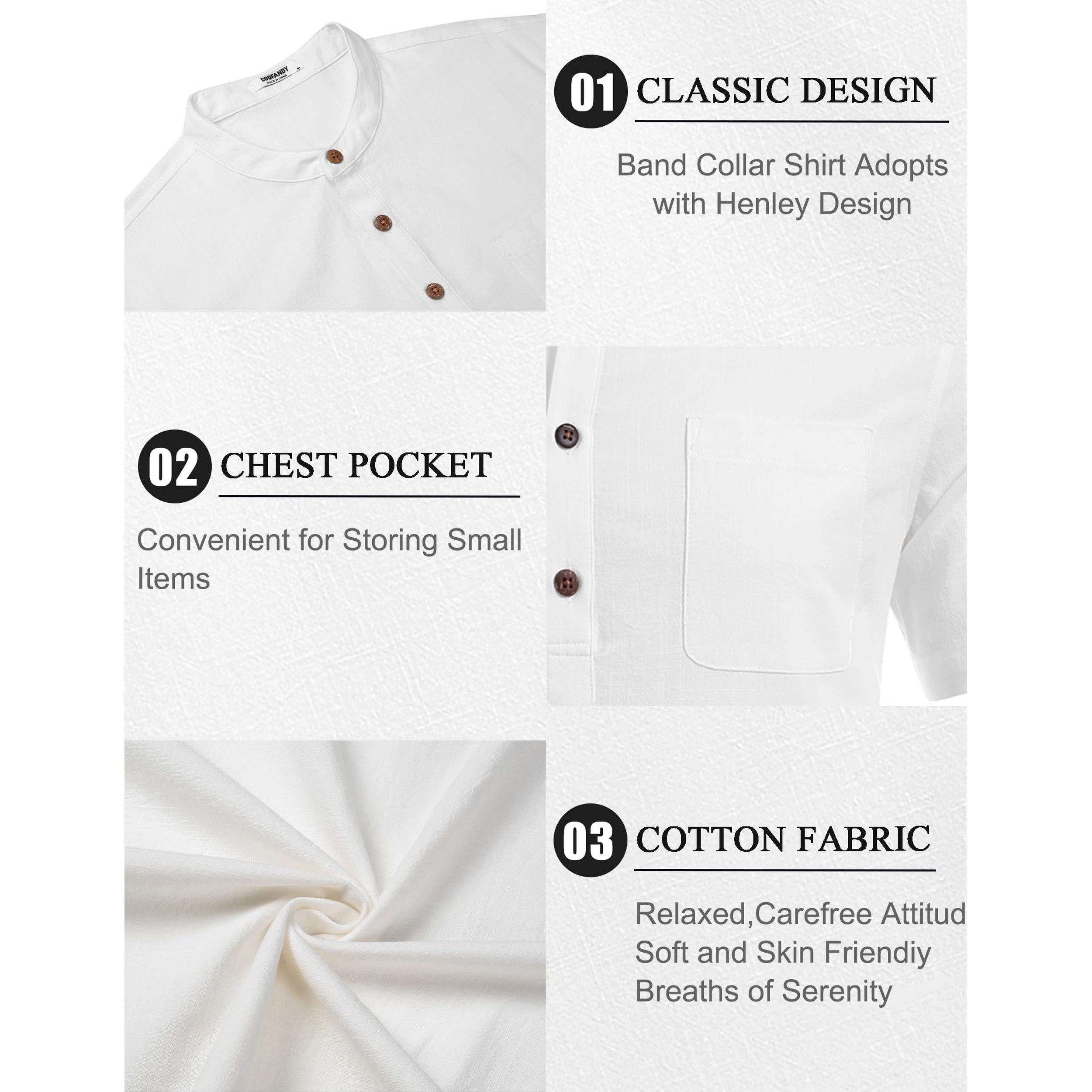 COOFANDY Men's Regular Fit Henley Neck Short Sleeve Shirt and Shorts Two Piece Set