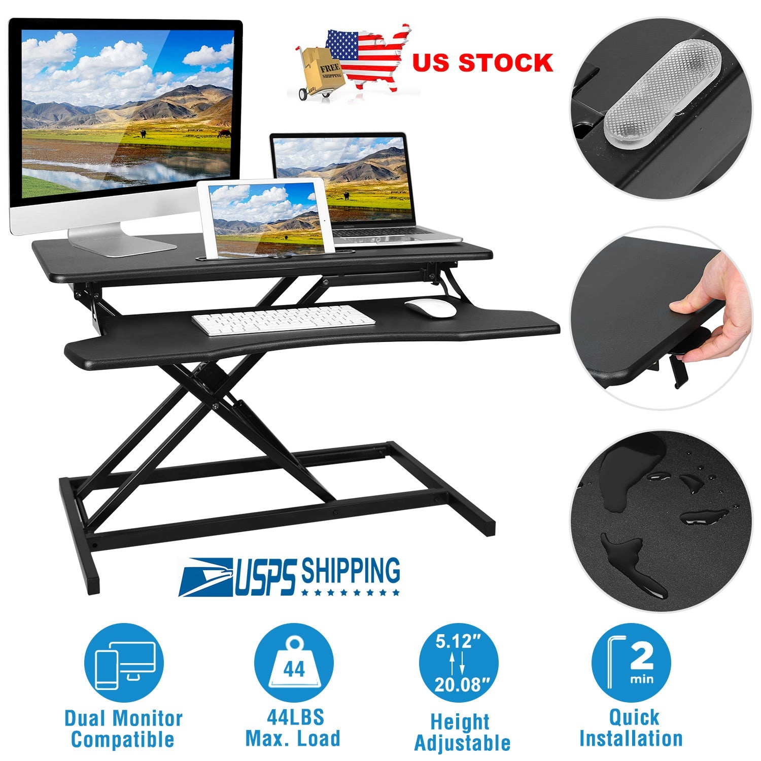 GBruno Height Adjustable Standing Desk Converter