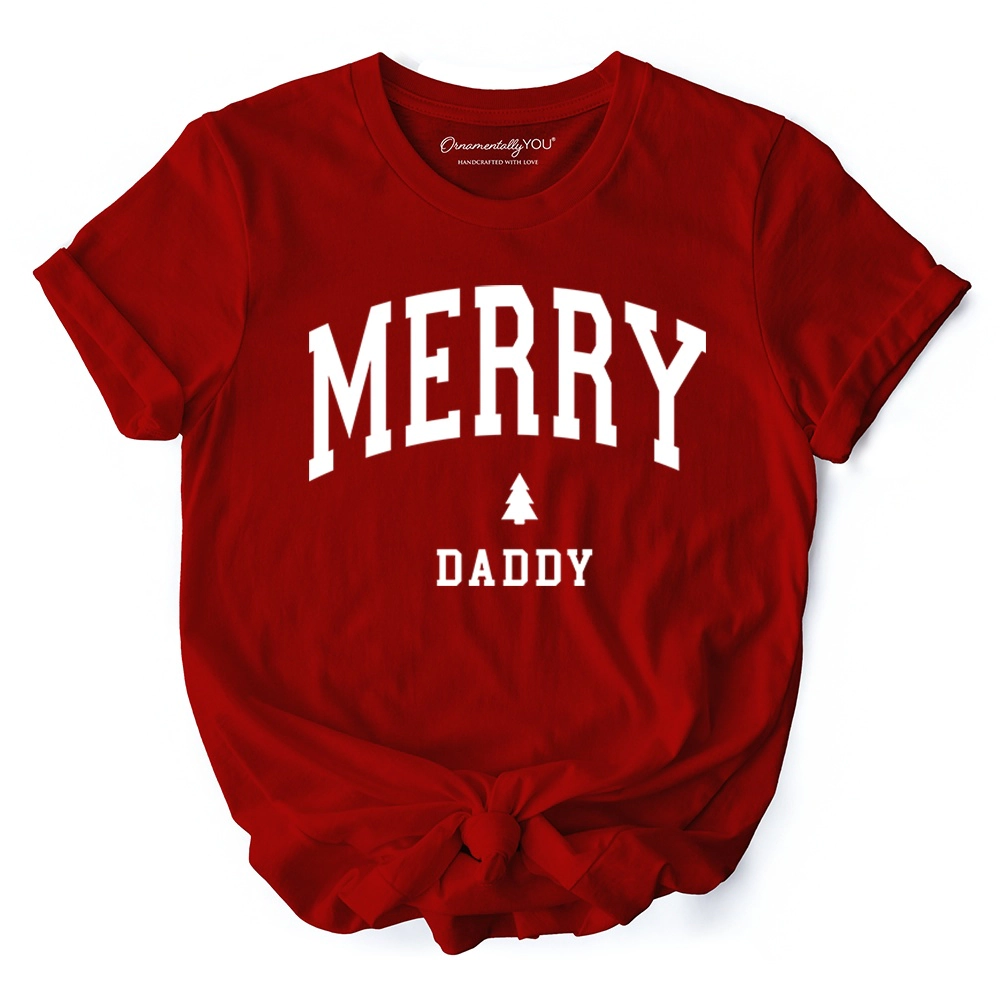OrnamentallyYou Mens Merry Daddy Retro Christmas T-Shirt