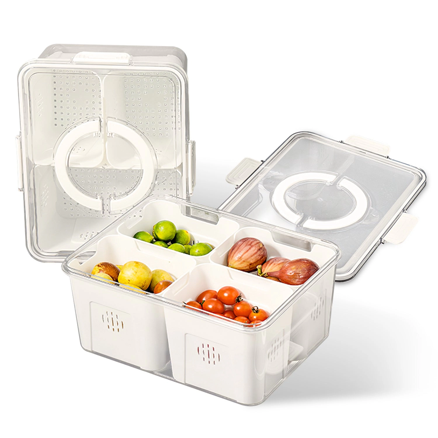 GBruno 2-Pc 4-Compartment Fruit Storage Containers