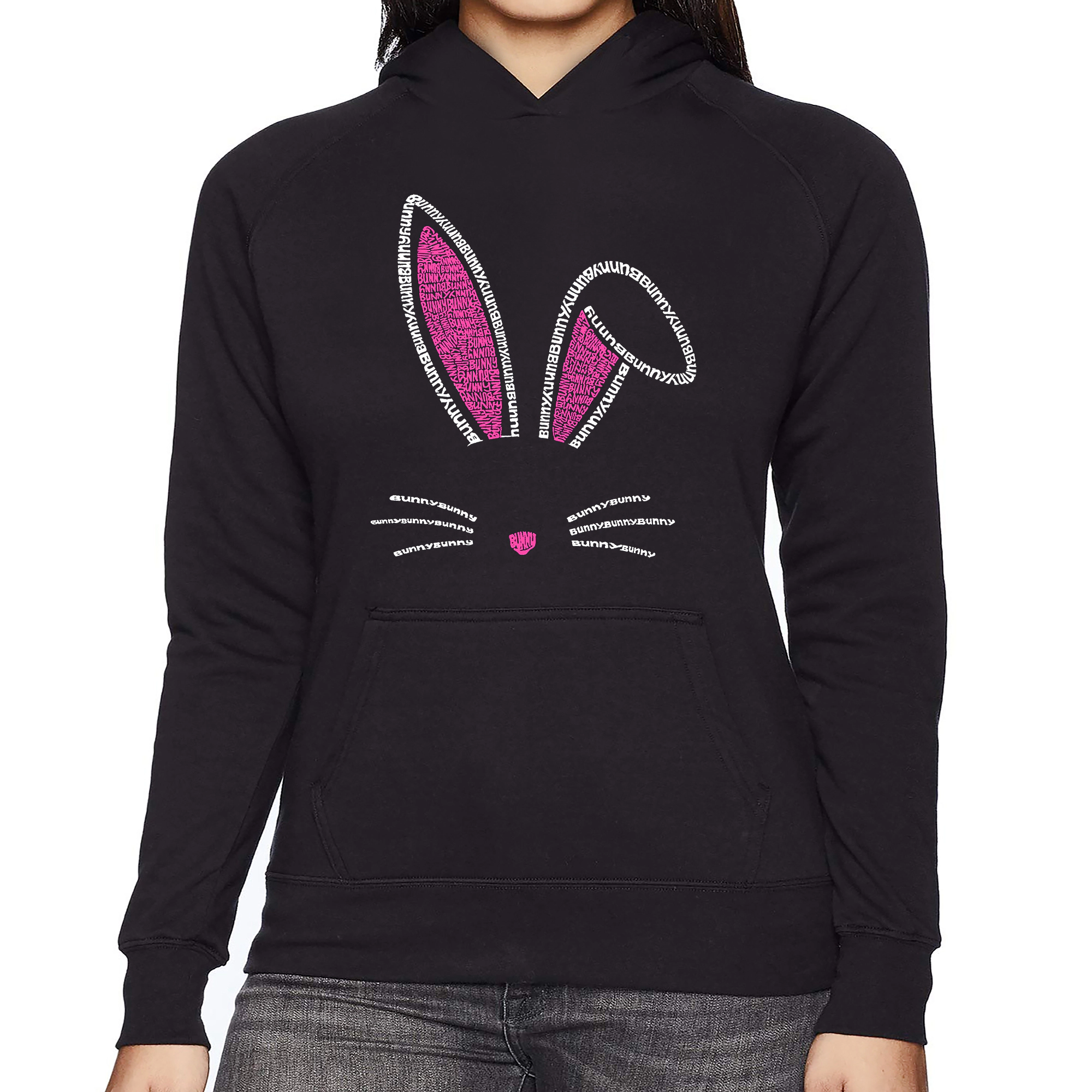 LA Pop Art Bunny Ears - Women's Word Hooded Sweatshirt