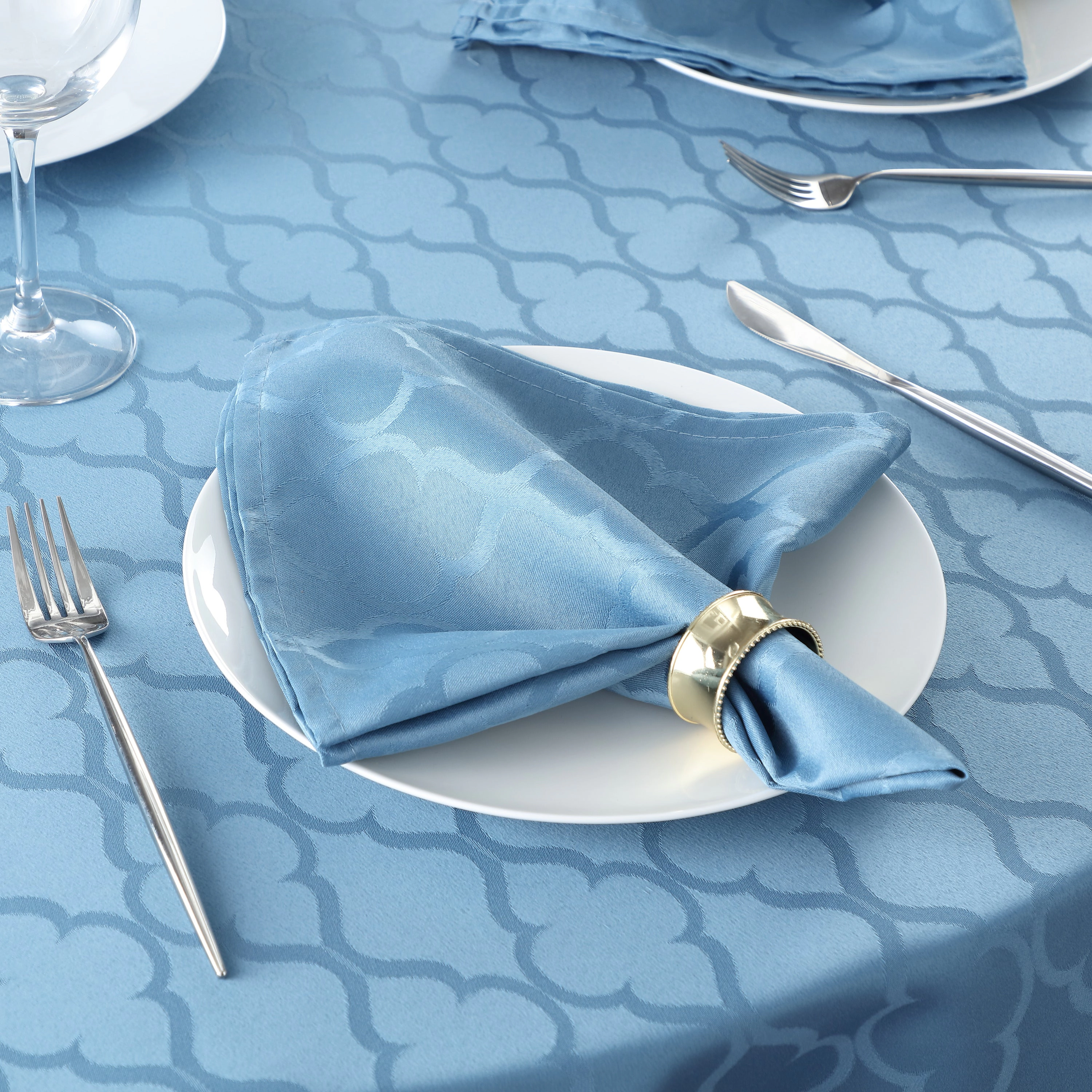 HLC.ME Modena Lattice Jacquard Fabric Water Resistant Dining Table Napkins - Set of 4