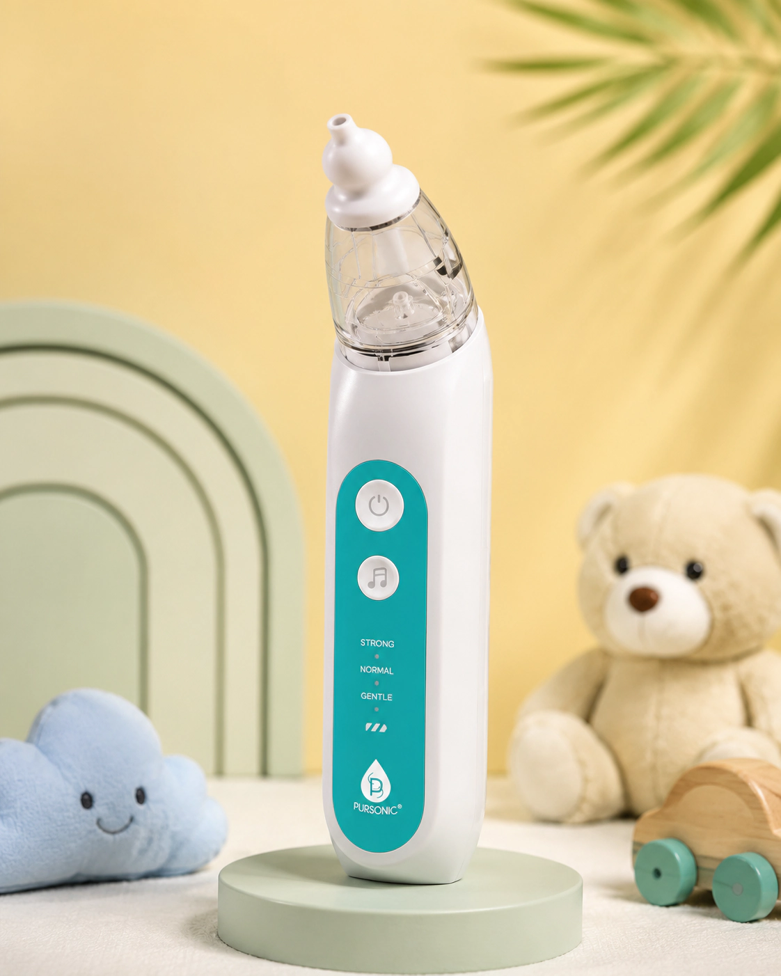 Pursonic Baby Gentle Electric Nasal Aspirator with Adjustable Suction & Silicone Tips