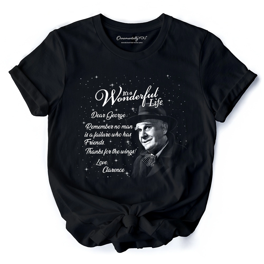 OrnamentallyYou Unisex Dear George" Clarence The Angel Christmas T-Shirt
