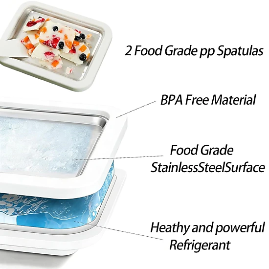 Stock Preferred Rolled Ice Cream Maker with Instant Freeze Tray and 2 Scrapers