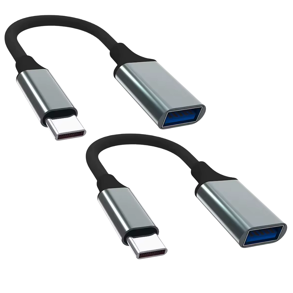 Qixxronics USB to USB-C Adapter, 2-Pack USB-C Male to USB-A Female Adapter for iPhone 17 16, MacBook Pro/Air, iPad Pro