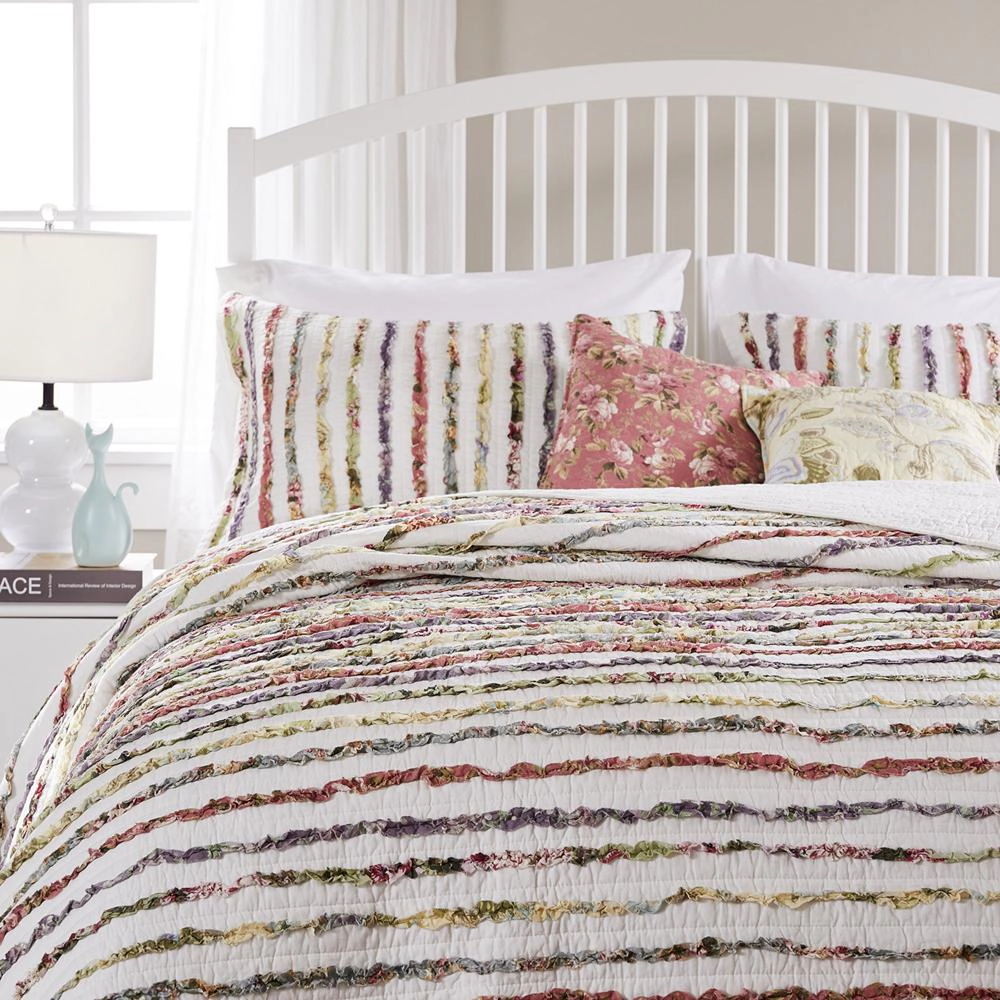 Greenland Home Fashion Bella Ruffled Shabby Comforter Set 5 Piece