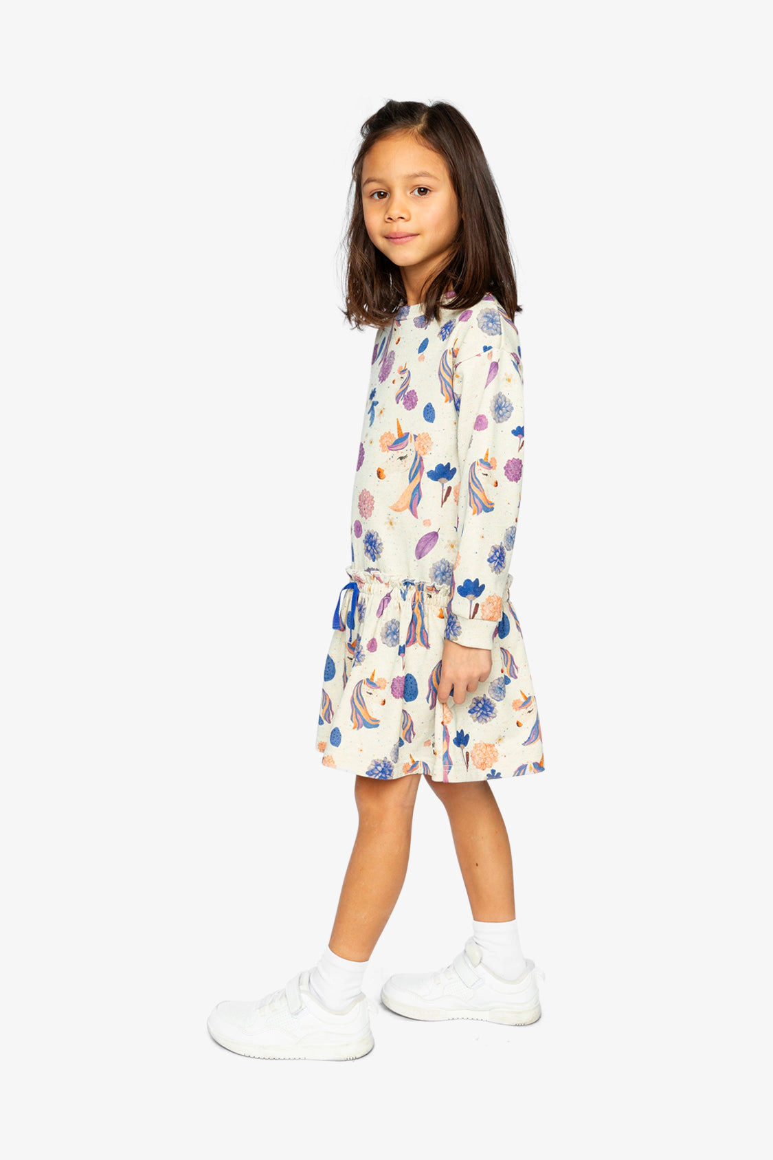 Deux par Girls Unicorn Print French Terry Dress