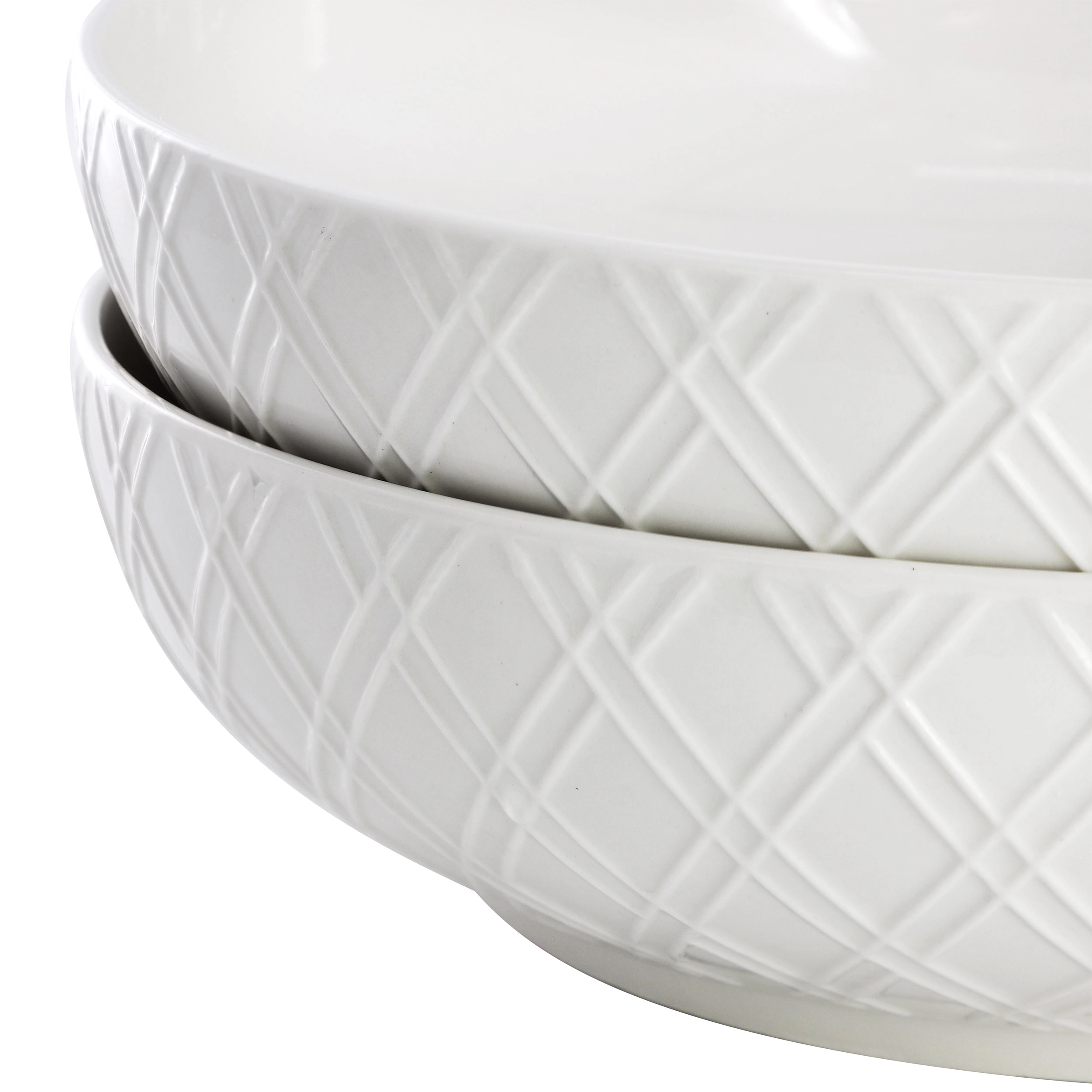 Gibson Home Great Essentials 2 Piece Fine Ceramic 8.2in Dinner Bowl Set in White
