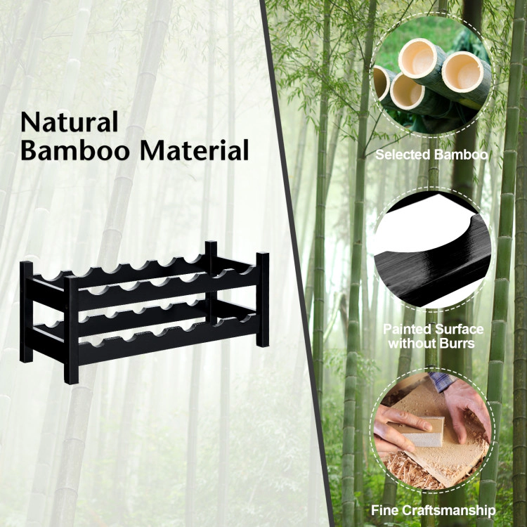Hivvago 2-Tier 12 Bottles Bamboo Storage Shelf  Wine Rack