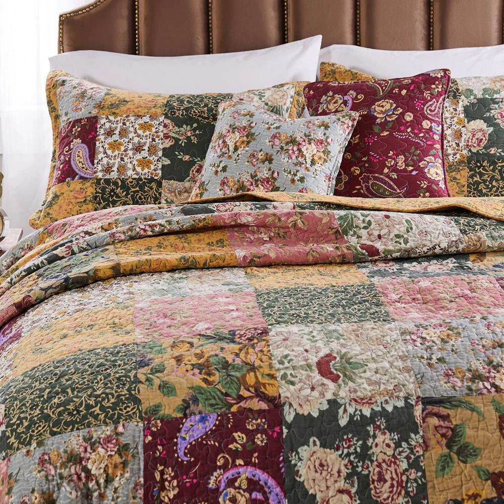 Greenland Home Fashion Antique Chic Quilt And Sham Bonus Set 5 Piece