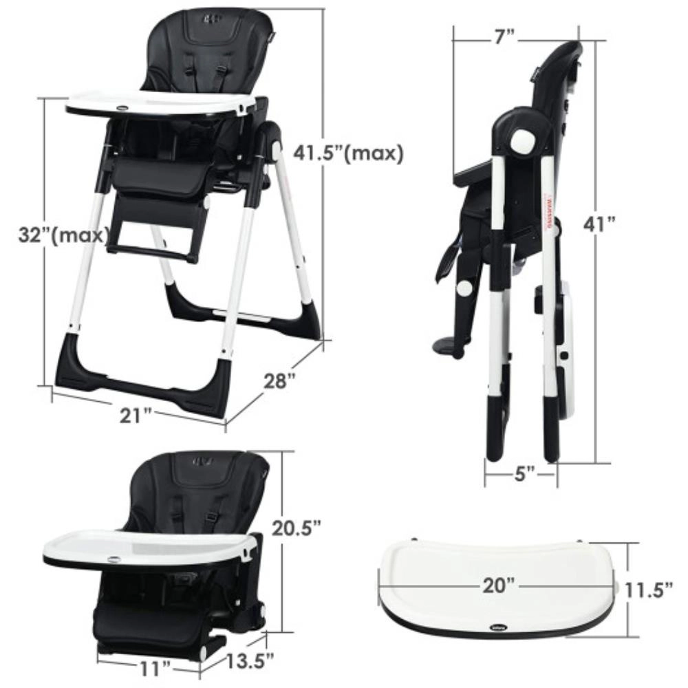 Hivvago 4-in-1 High Chair–Booster Seat with Adjustable Height and Recline