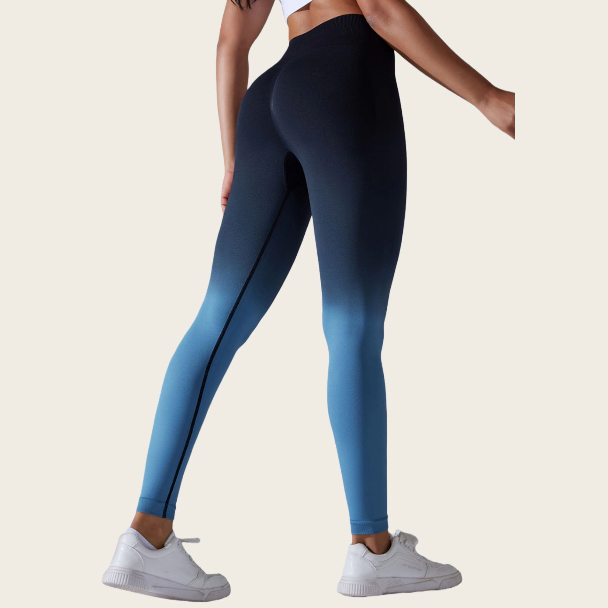 Anna-Kaci Active Women's High-Waisted Gradient Leggings Seamless Yoga Workout Pants Compression Tights