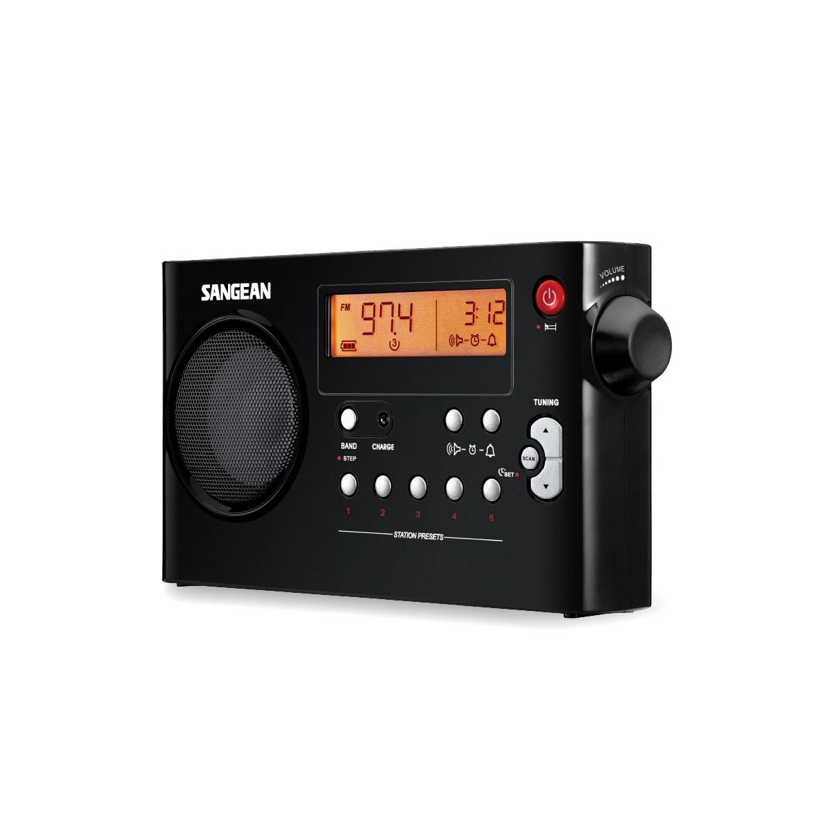 Sangean PR-D7 Portable AM/FM Radio with PLL Digital Tuning, Black
