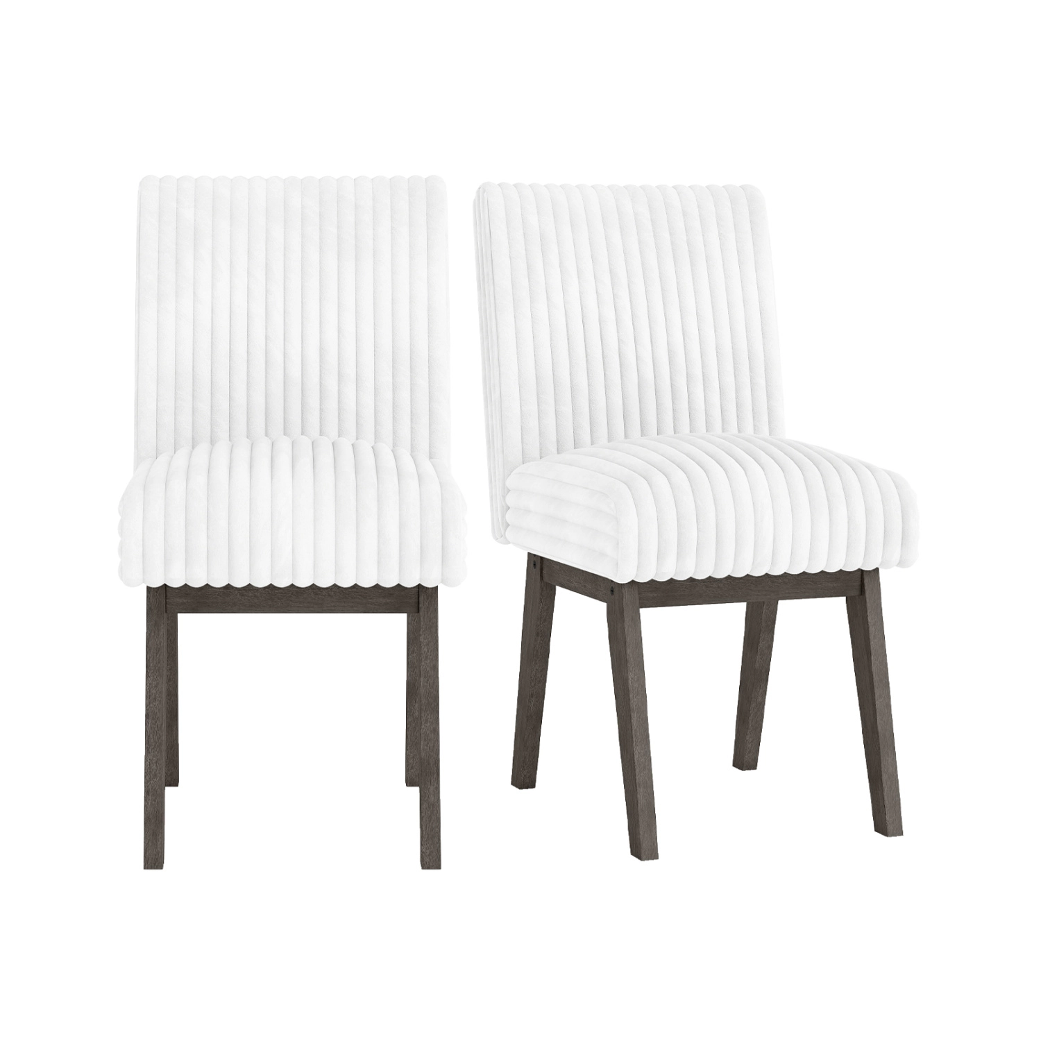 LJG Dining Chairs Set of 2 Fabric Upholstered Kitchen Chairs with Padded Seatand Rubber Wood Legs