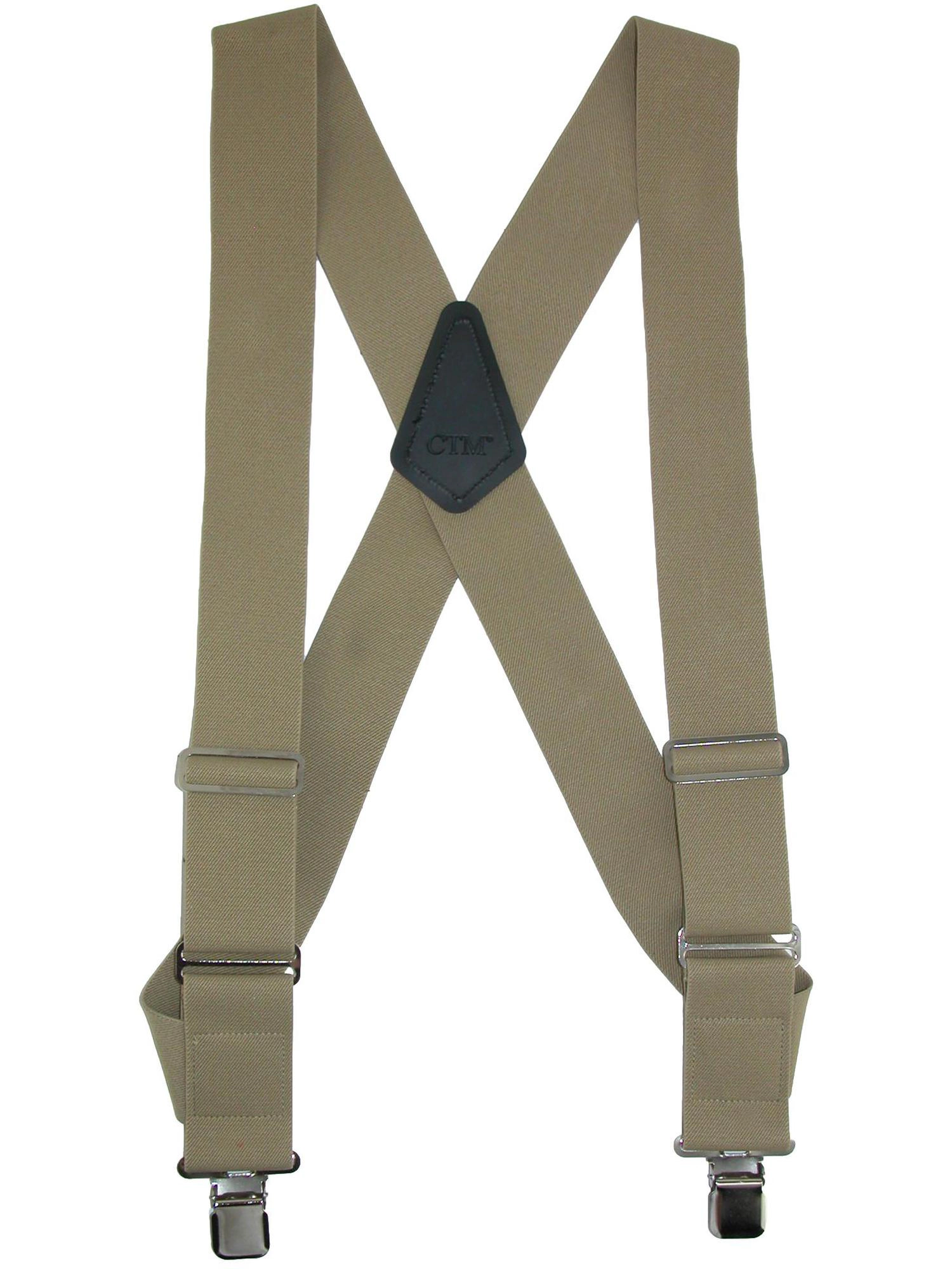 CTM® Men's Elastic Basic Trucker Side Clip Suspender