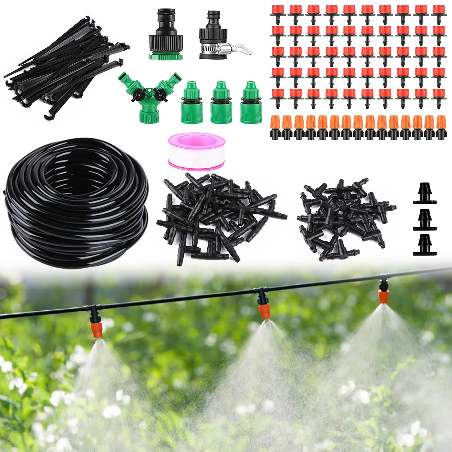 GBruno 164ft Drip Irrigation System Kit