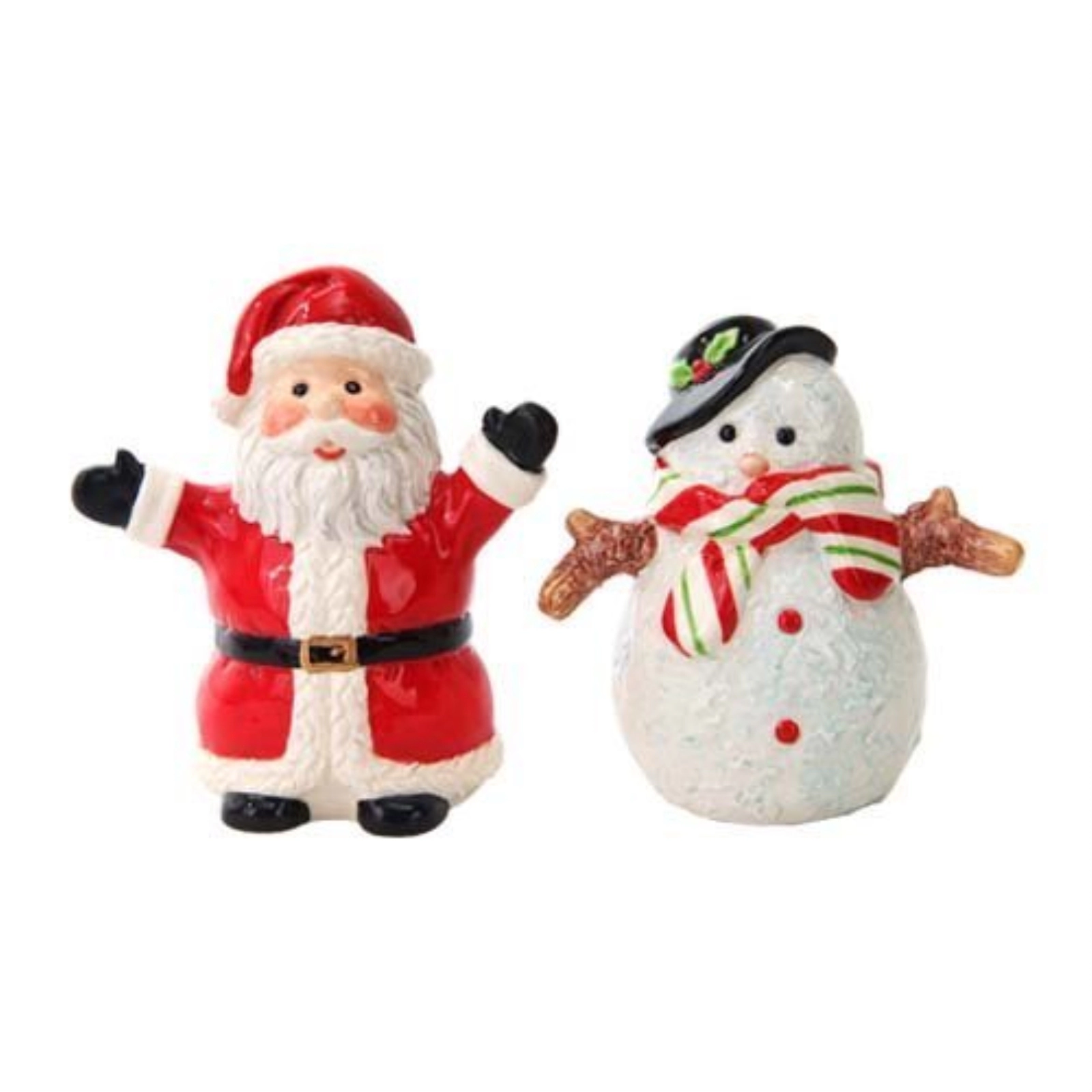 Pacific Giftware Christmas Santa & Snowman North Pole Winter Ceramic Magnetic Salt Pepper Shakers