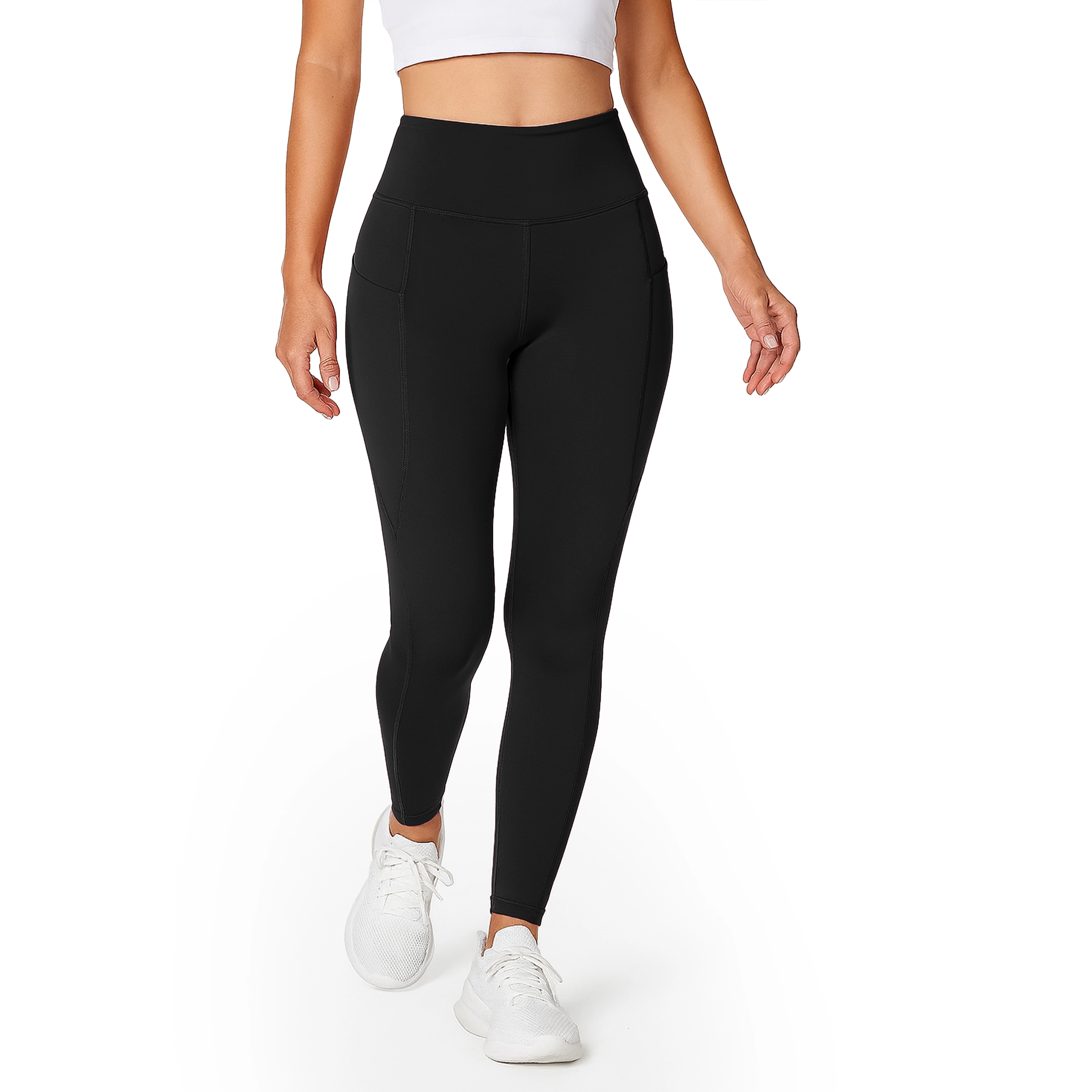 WOVA COUTURE Womens High Waist Moisture Wicking Leggings with Side Pockets