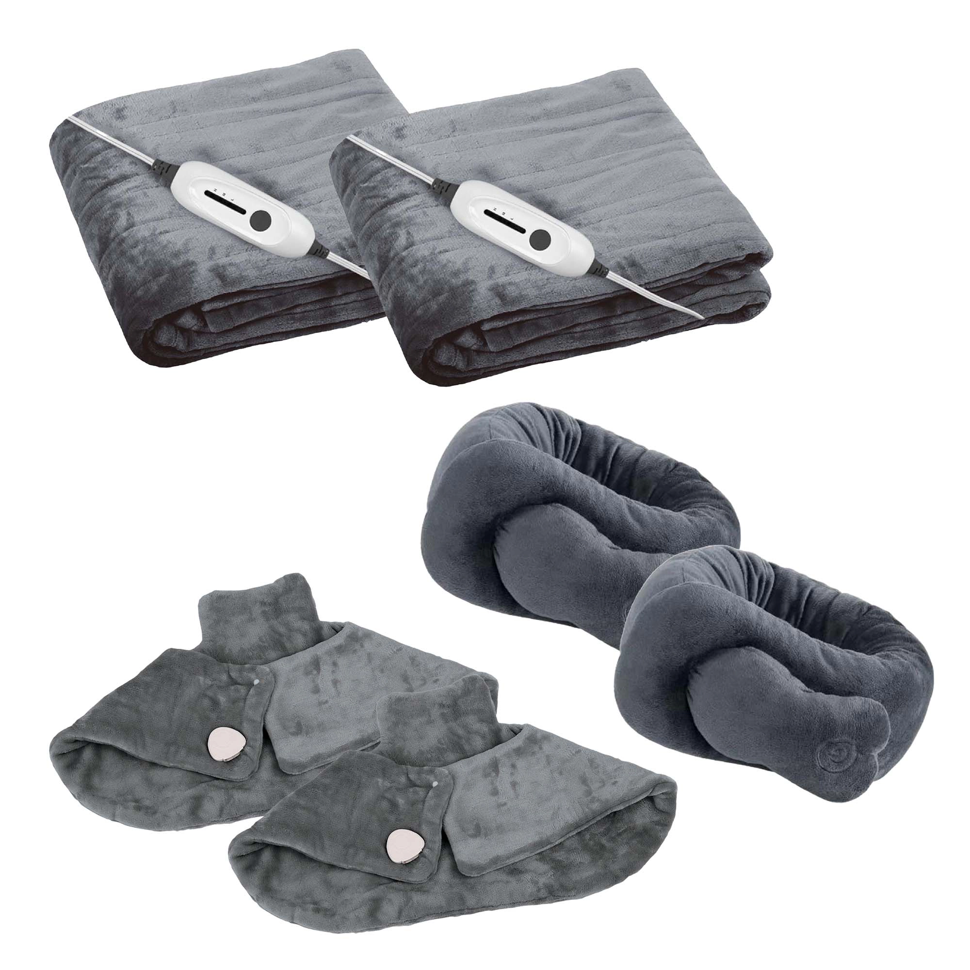 Pursonic Unisex Heated Blanket & Neck Shoulder Massager Relaxation Bundle