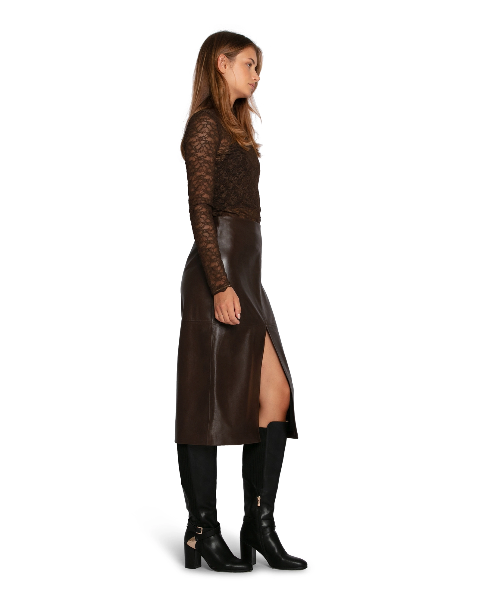 Belle & Bloom Understated Leather Pencil Skirt