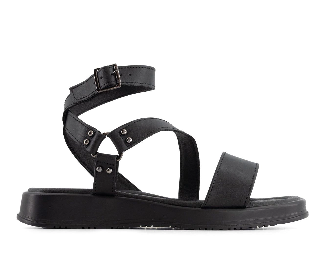 Andrea Womens Flat Sandals With Ankle Strap
