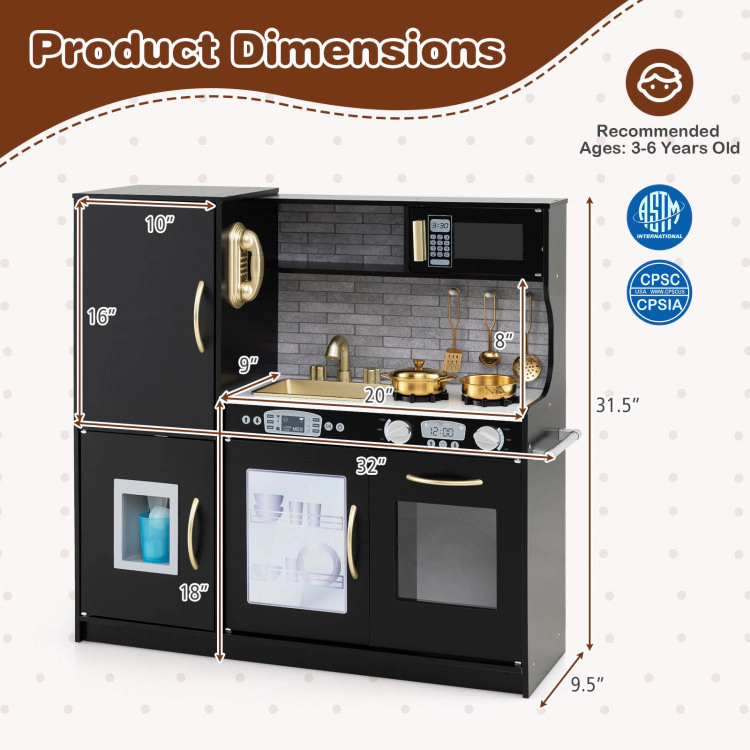 Hivvago Toddler Pretend Play Kitchen for Boys and Girls