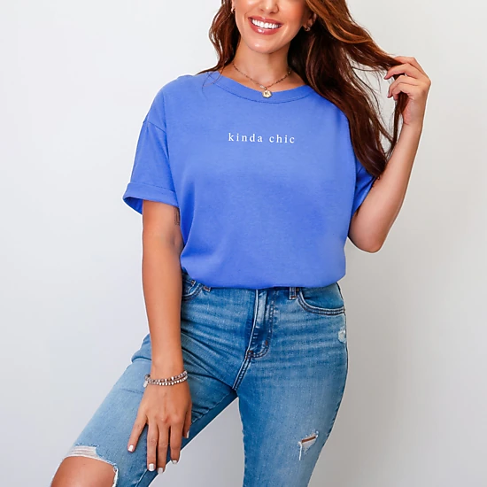 Simply Sage Market - Women's Garment Dyed Graphic T-Shirt - Kinda Chic Typewriter