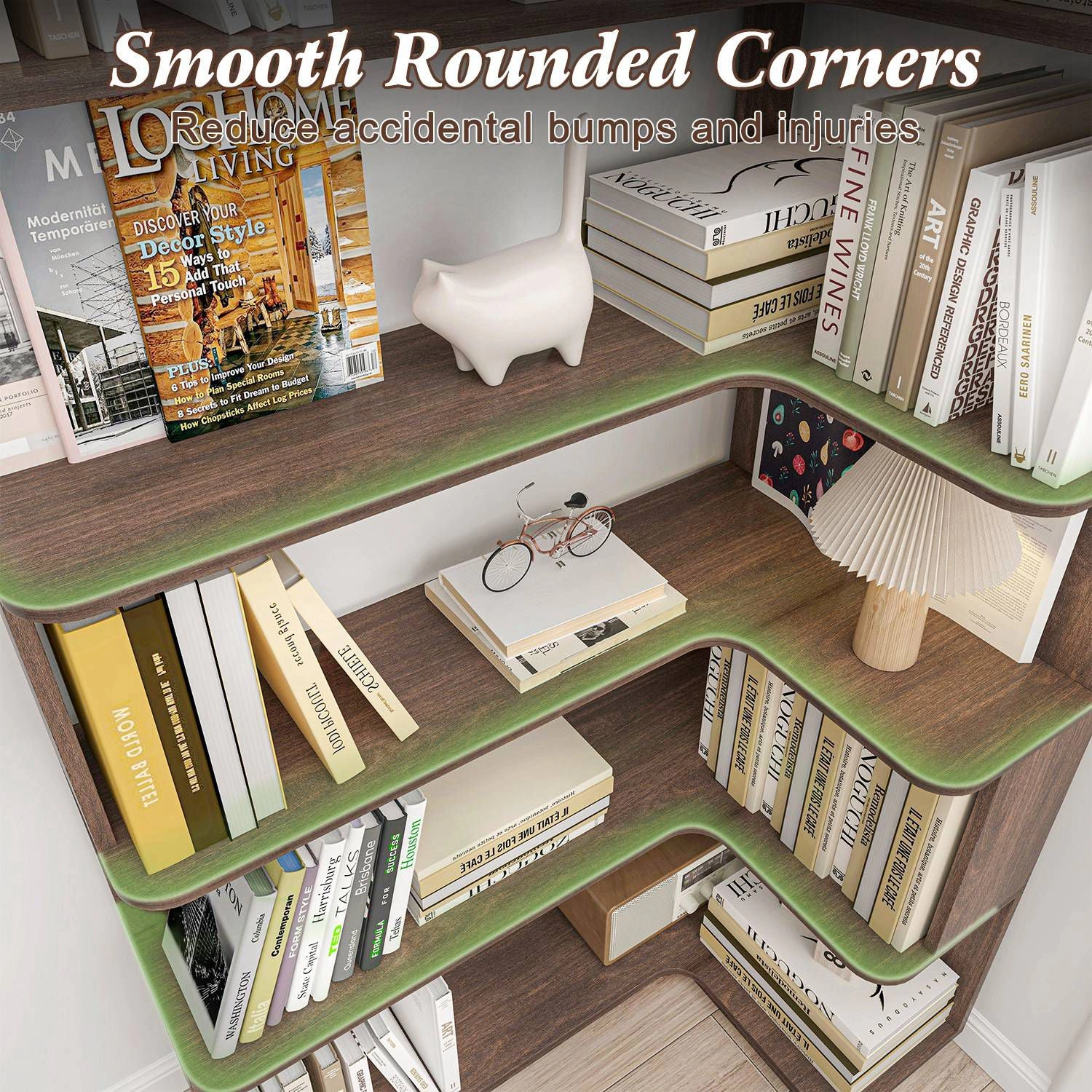 GBruno 5-Tier L-Shaped Corner Bookshelf