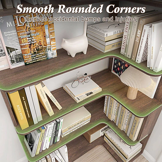 GBruno 5-Tier L-Shaped Corner Bookshelf