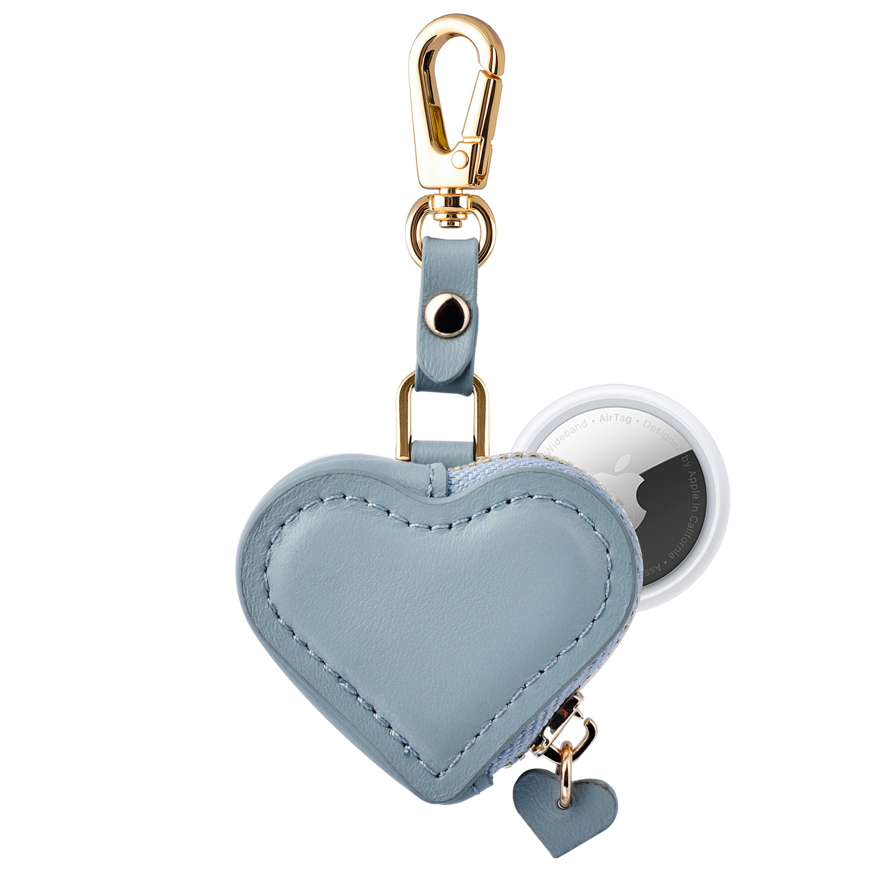 Posh Tech Unisex Heart Leather Bag Charm for Airtag