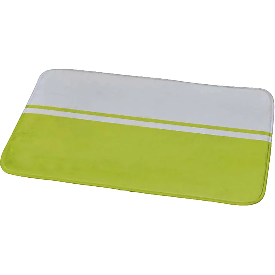 Evideco French Home Goods Lime Green and White Memory Foam Bath Mat 30 x 18 in