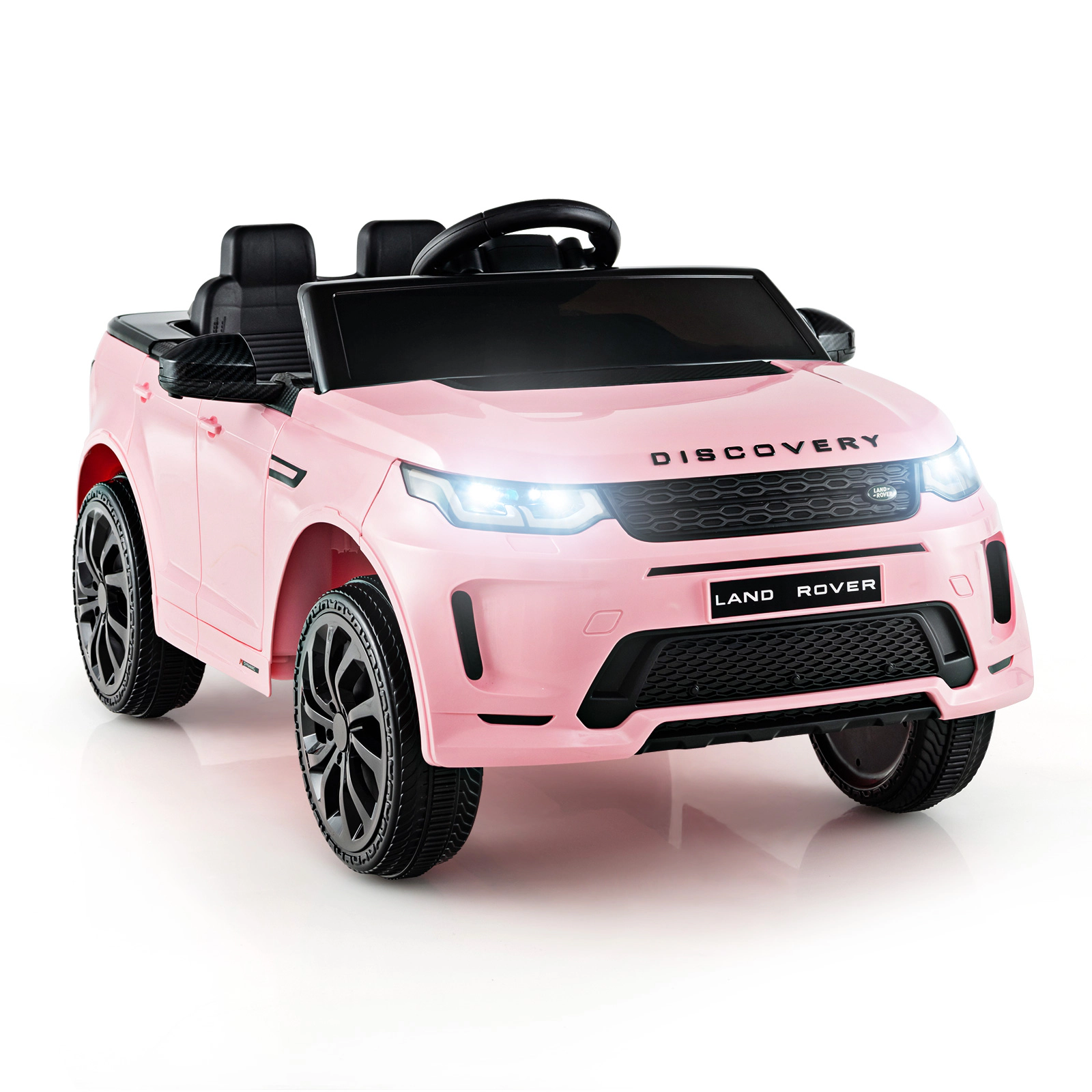 SUGIFT 12V Kids Ride On Car with Remote Control Land Rover Styling 55-lb Capacity Ages 36-72 Months 42.5-in Body Pink