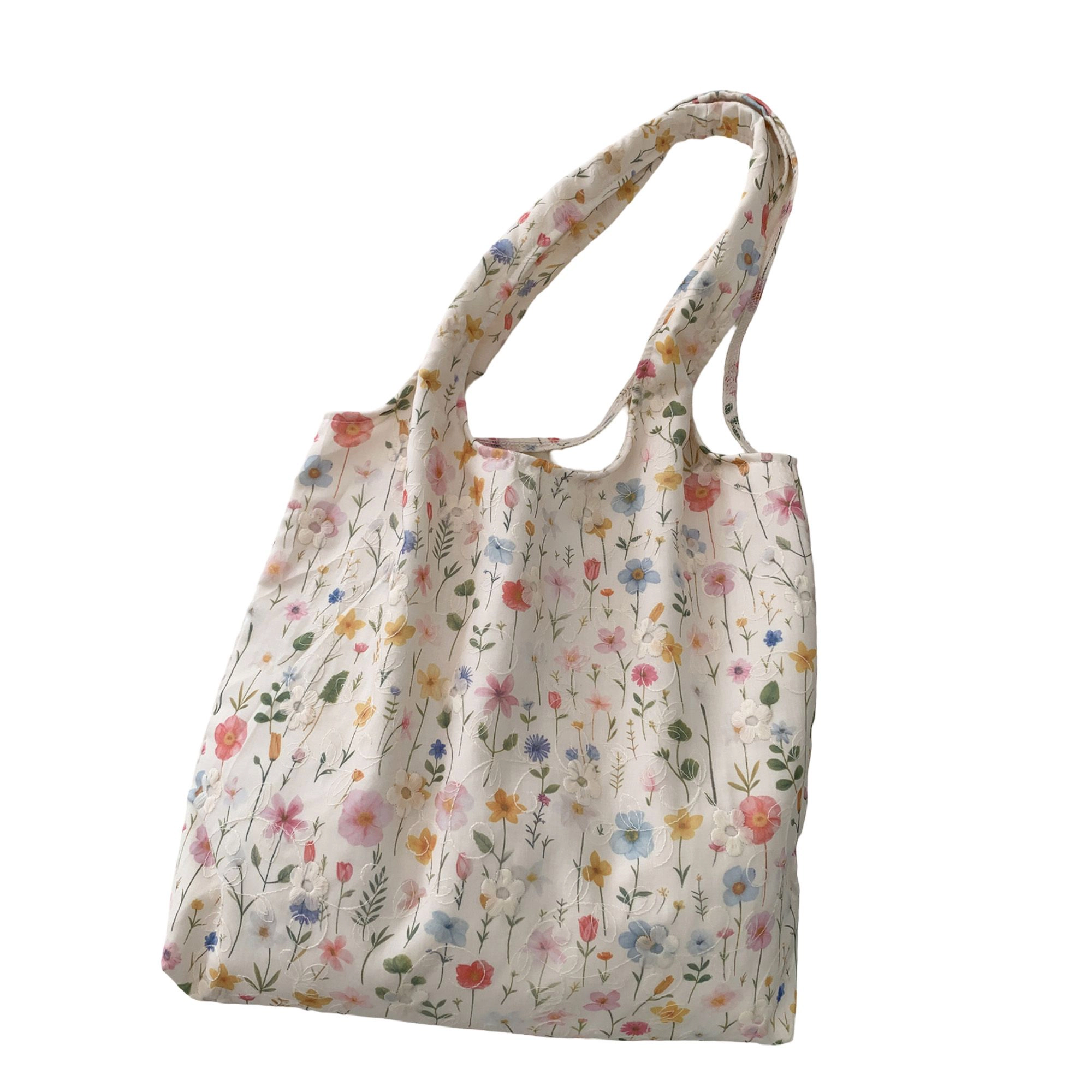 Alilang Women's Embroidered Floral Tote Bag for Women, Lightweight Canvas Shoulder Everyday Use