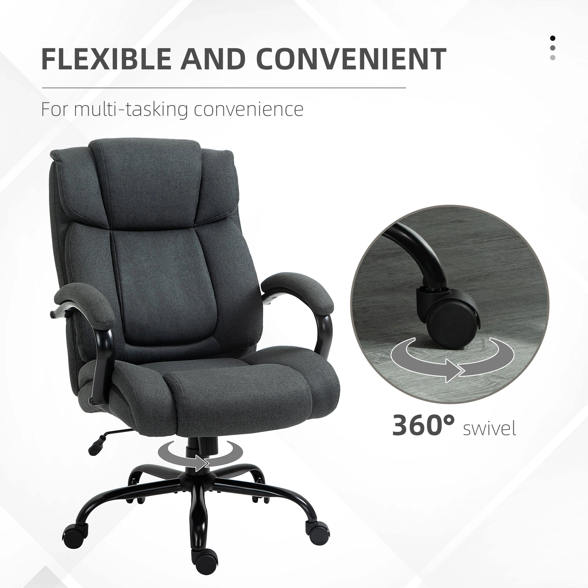 Platinum-Level Office Chairs Big and Tall Office Chair With Wide Seat And High Back, Durable, Adjustable Height, Swivel