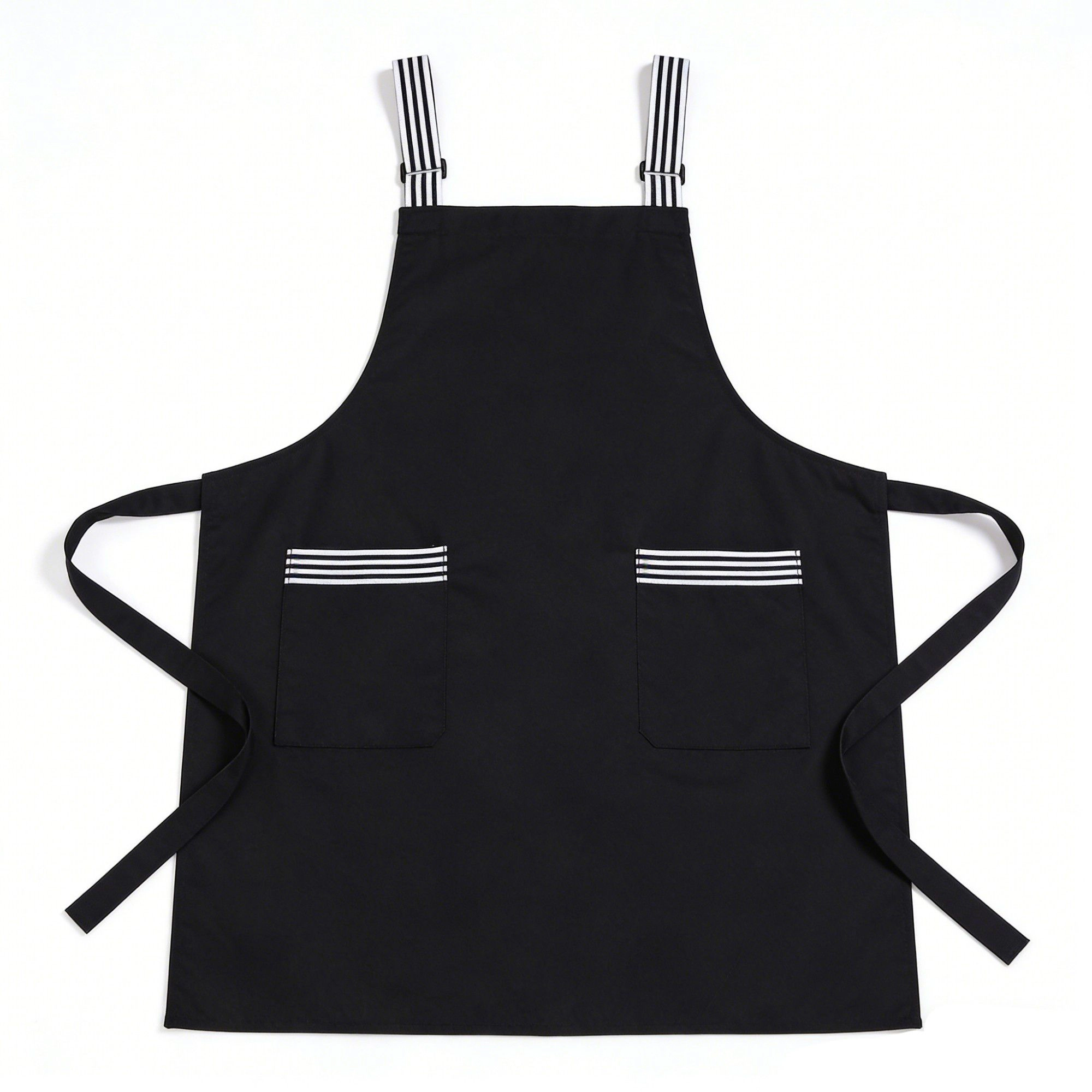 Alilang Unisex Kitchen Apron Cotton Blend Adjustable Neck with Dual Pockets for Cooking Baking Use
