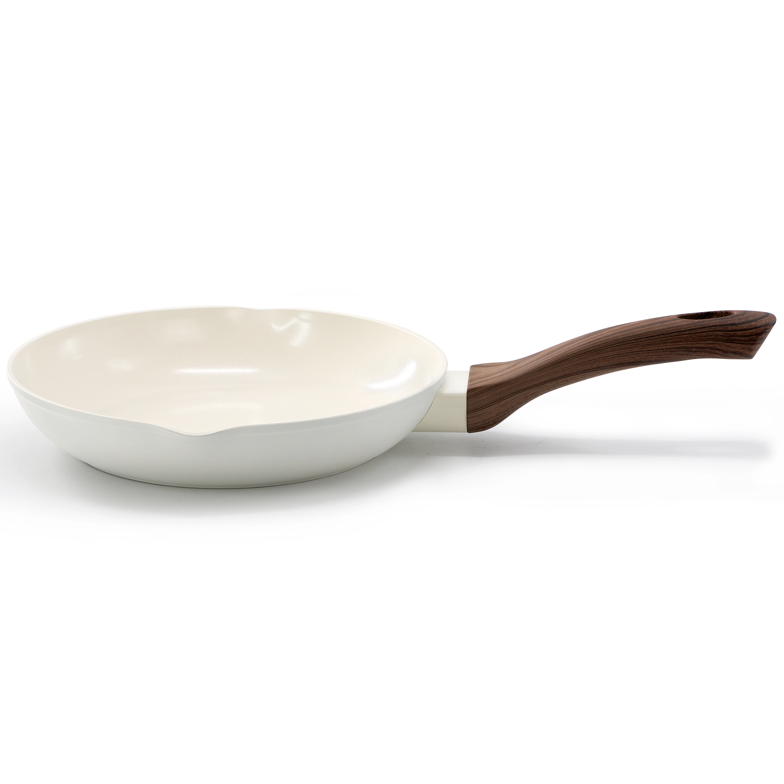 Oster Amberg Choice Inch Ceramic Nonstick Forged Aluminum Frying Pan in Off-White