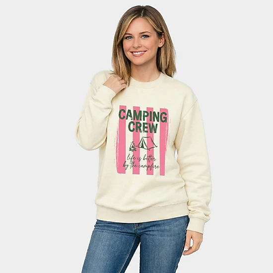 Simply Sage Market - Camping Crew Stripes -  Women's Graphic Sweatshirt