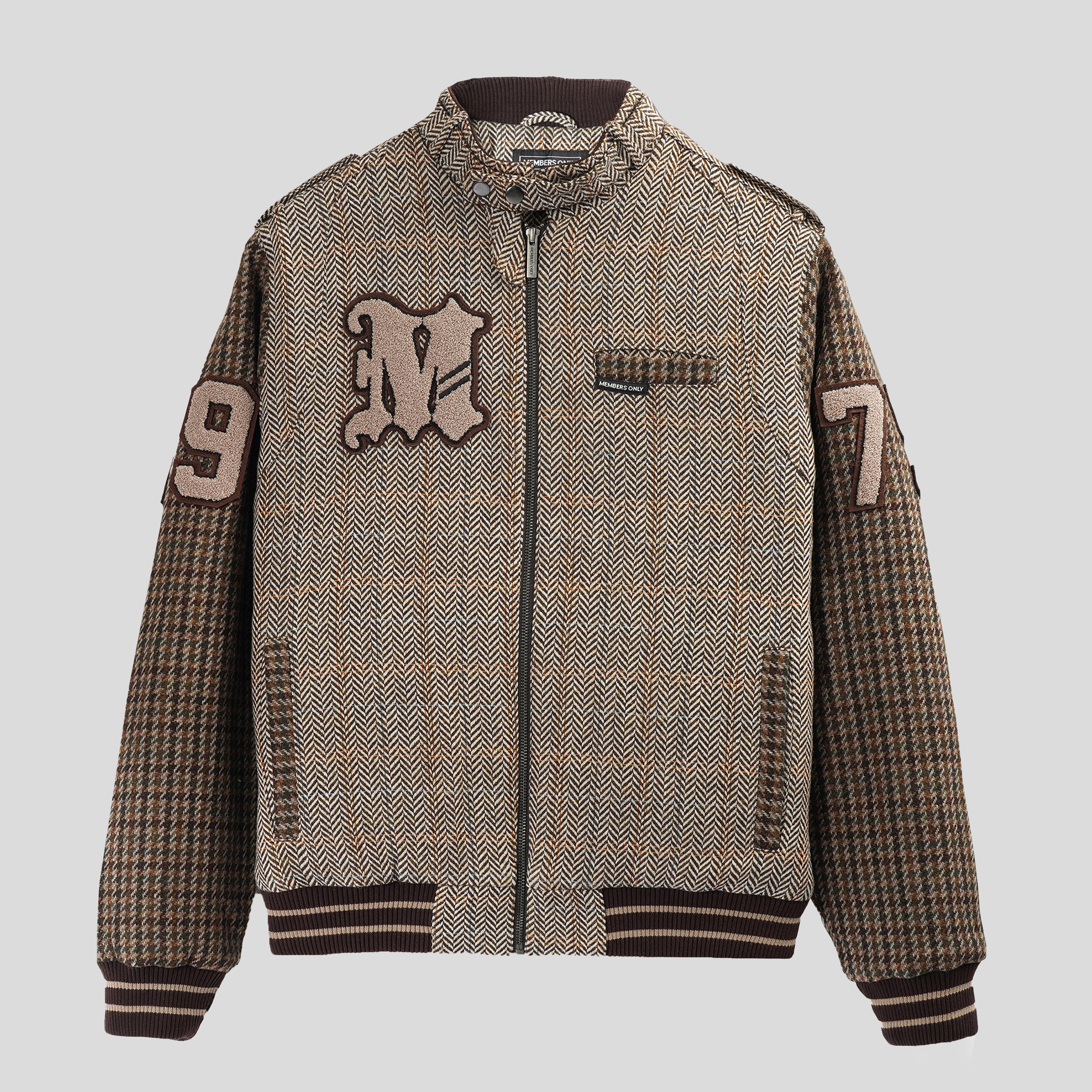 Members Only Men's Tweed Varsity Jacket