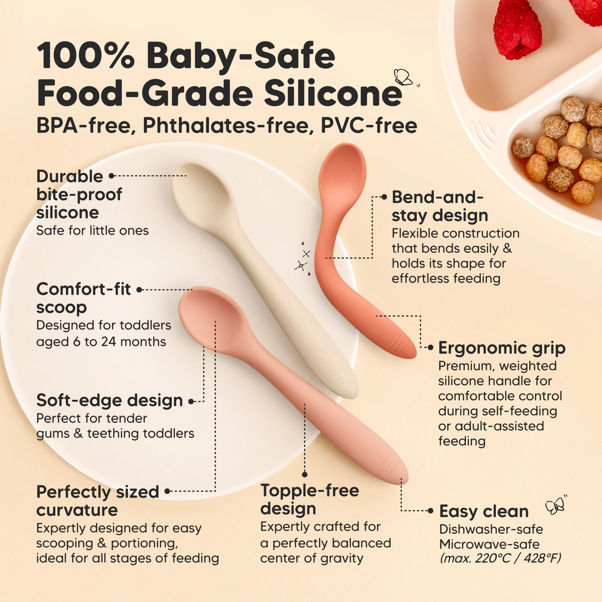 KeaBabies 6-Pack Prep Baby Spoons
