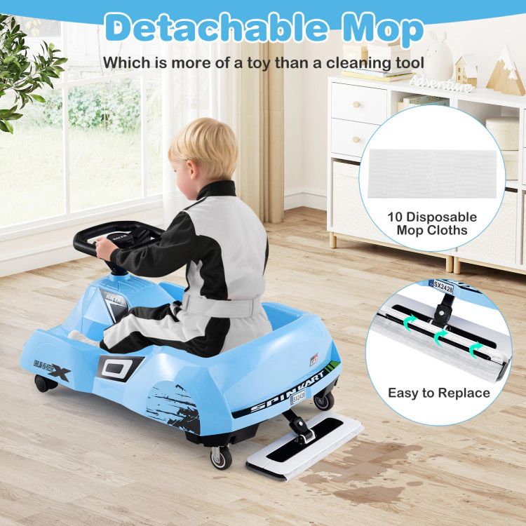 Hivvago 12V Electric Cleaning Go Kart with Detachable Mop and Remote Control