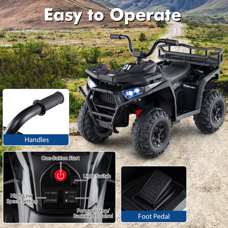 Hivvago 24V Kids Ride on Electric ATV Quad Car with Realistic Sounds and  LED Lights