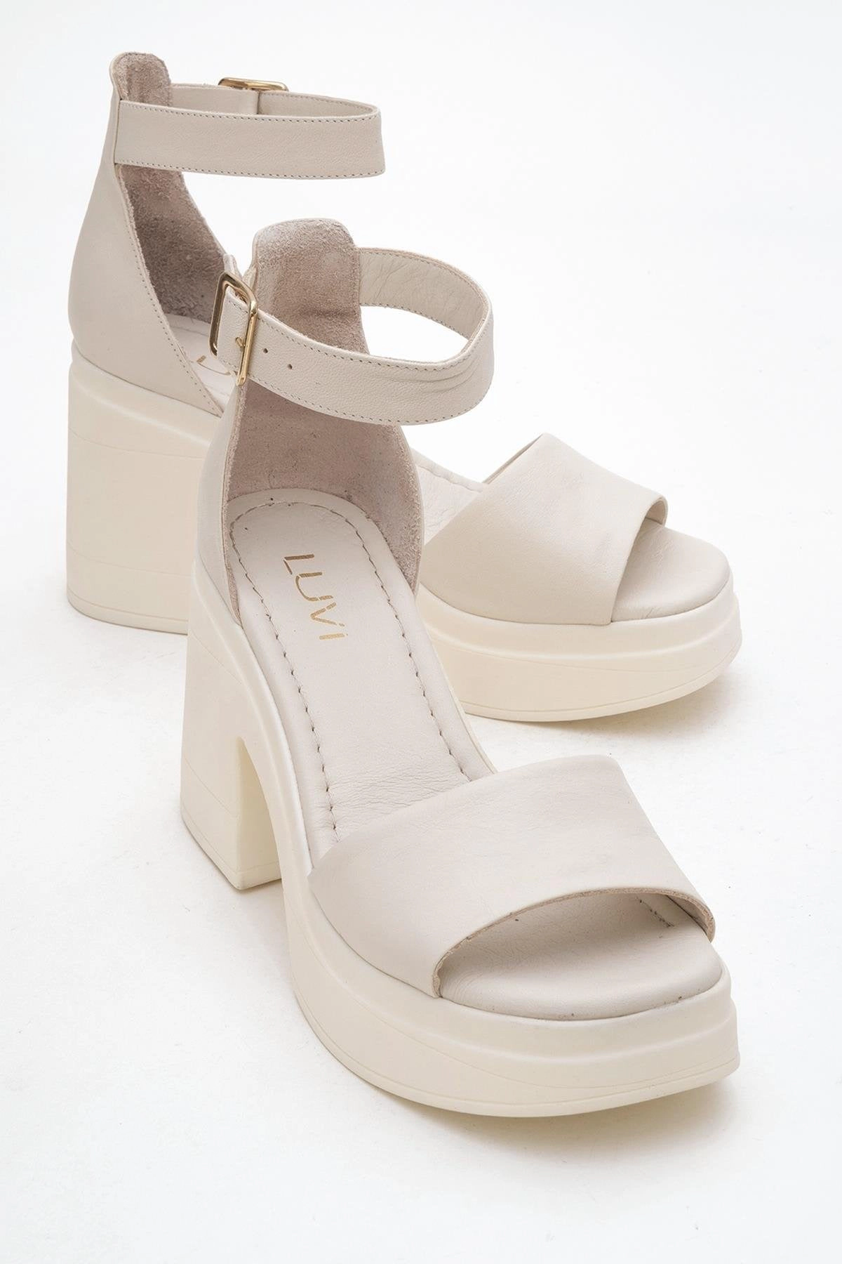 Forever & Always Womens MARGOT Leather Platform Sandal