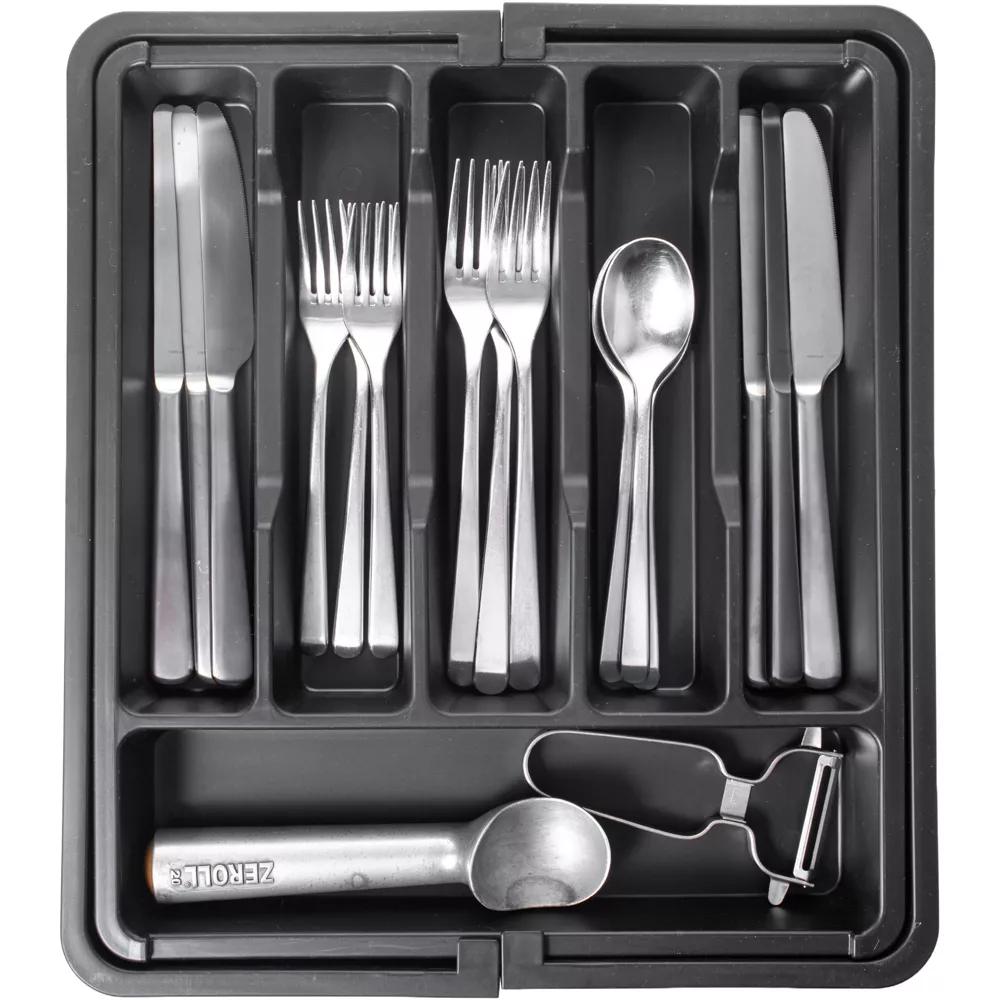 Luminuxe Expandable Silverware and Utensil Drawer Organizer with 8 Compartments - Space-Saving Storage Solution