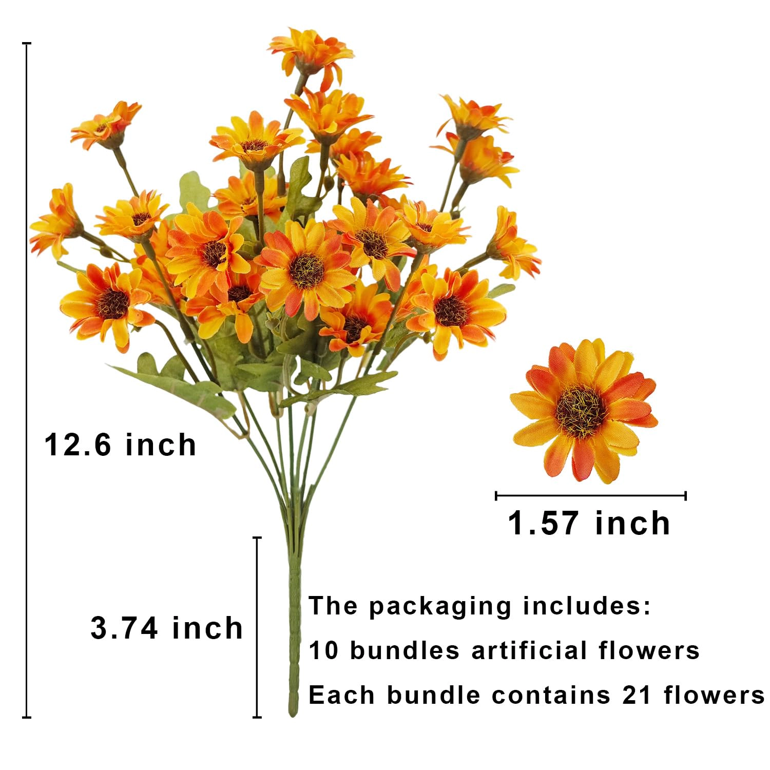 PUPWE Artificial Fall Mums Outdoor UV Resistant