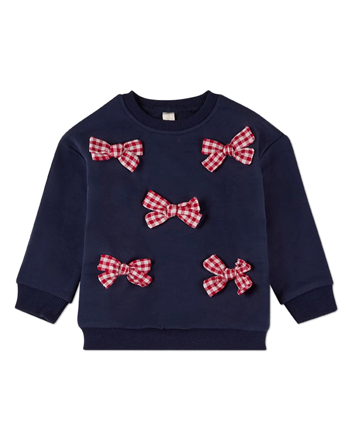MeMoi 2 Piece Kids Girl "The Gingham Bow" Cotton-Rich Sweatshirt and Pants Set