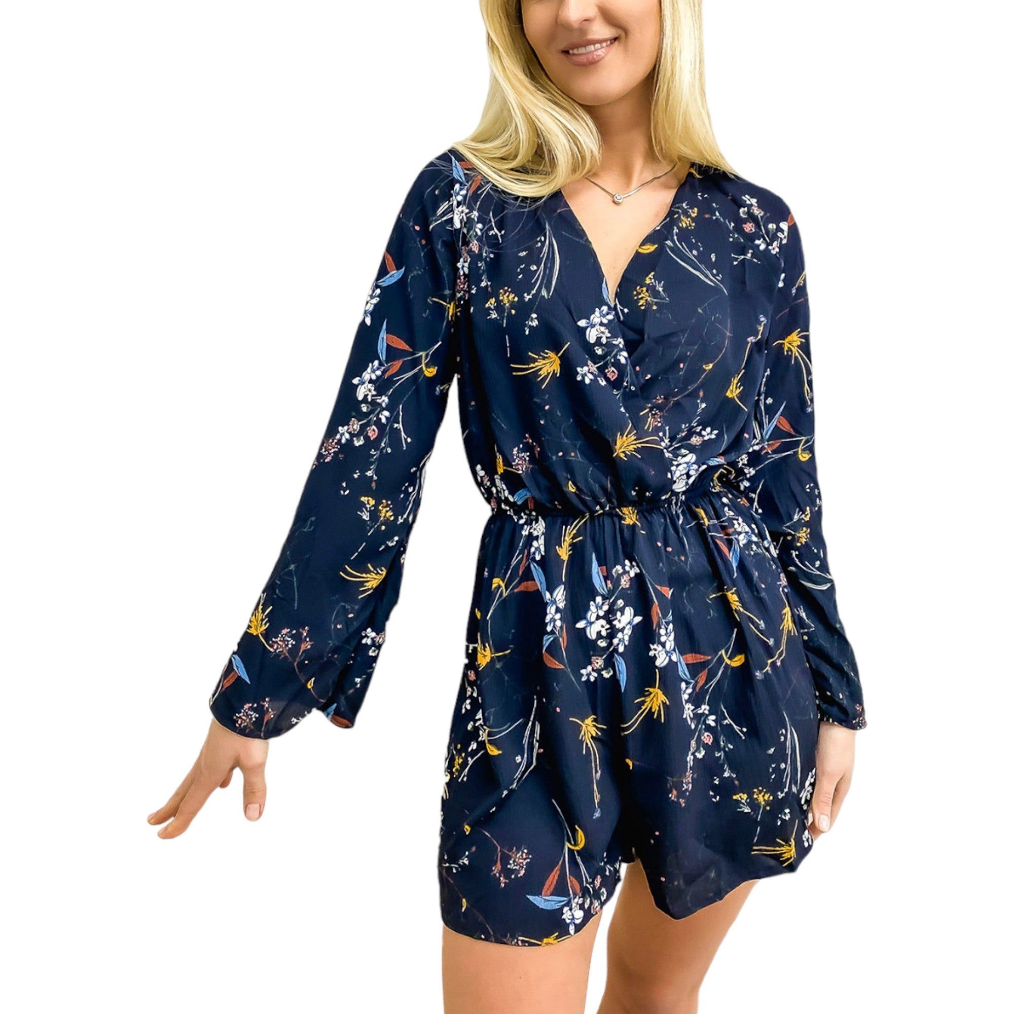 Anna-Kaci Women's Backless V-Neck Floral Short Sleeve Romper