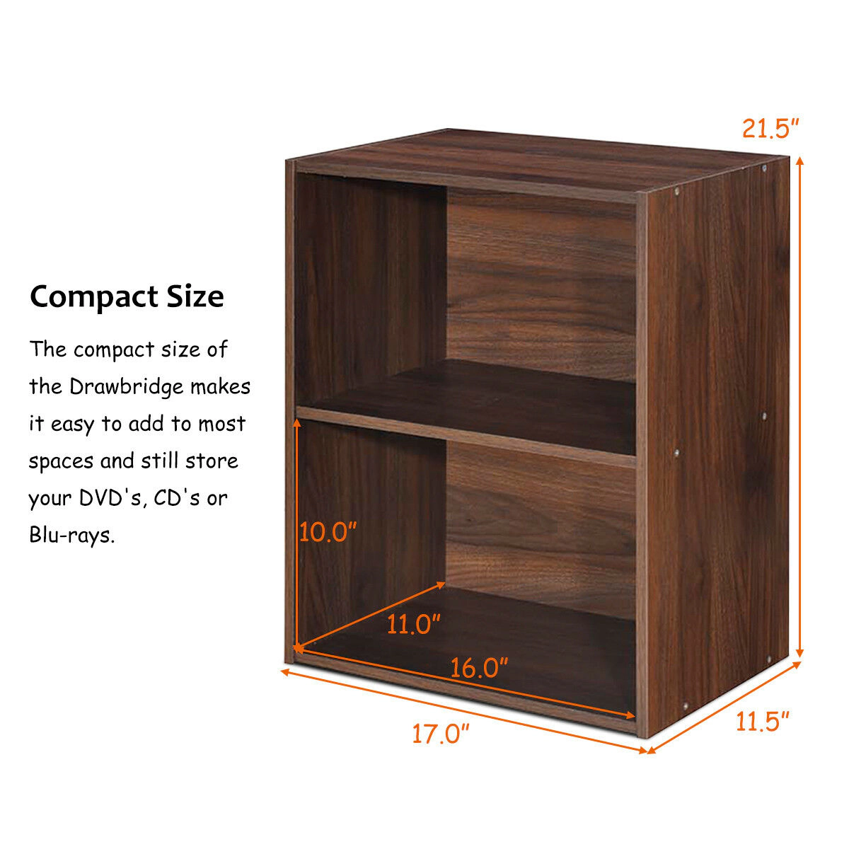 Costway 2PCS 2-Cube Bookcase with Adjustable Shelf Freestanding